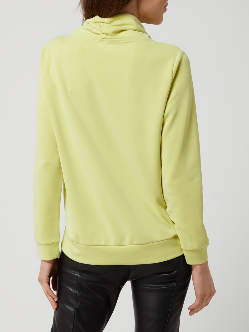 Sweatshirt mit Tube Collar in neon gelb