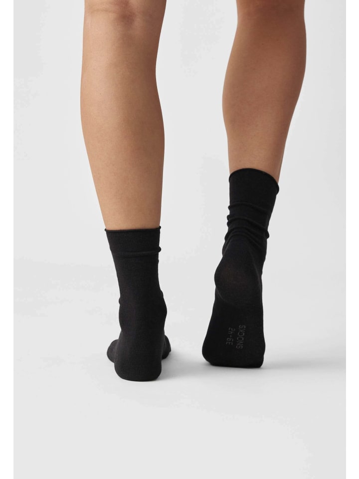 SNOCKS Klassische Damen Socken 4 Paar in Schwarz günstig kaufen