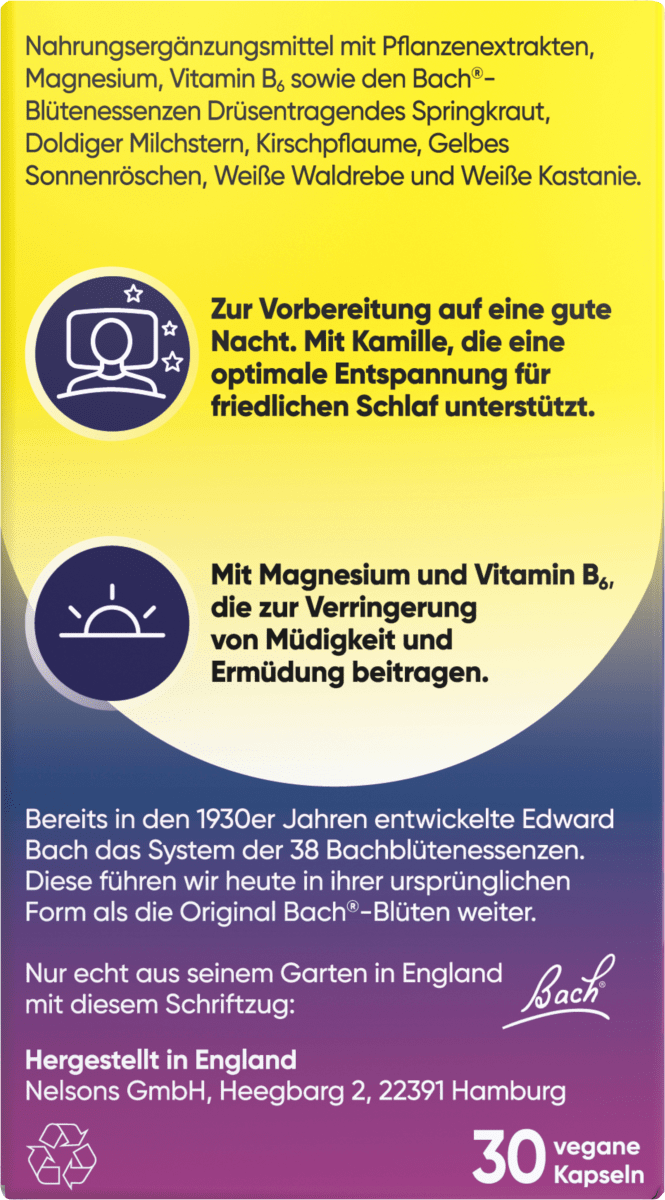 Ruhige Nächte Bachblüten Kapseln, 30 St