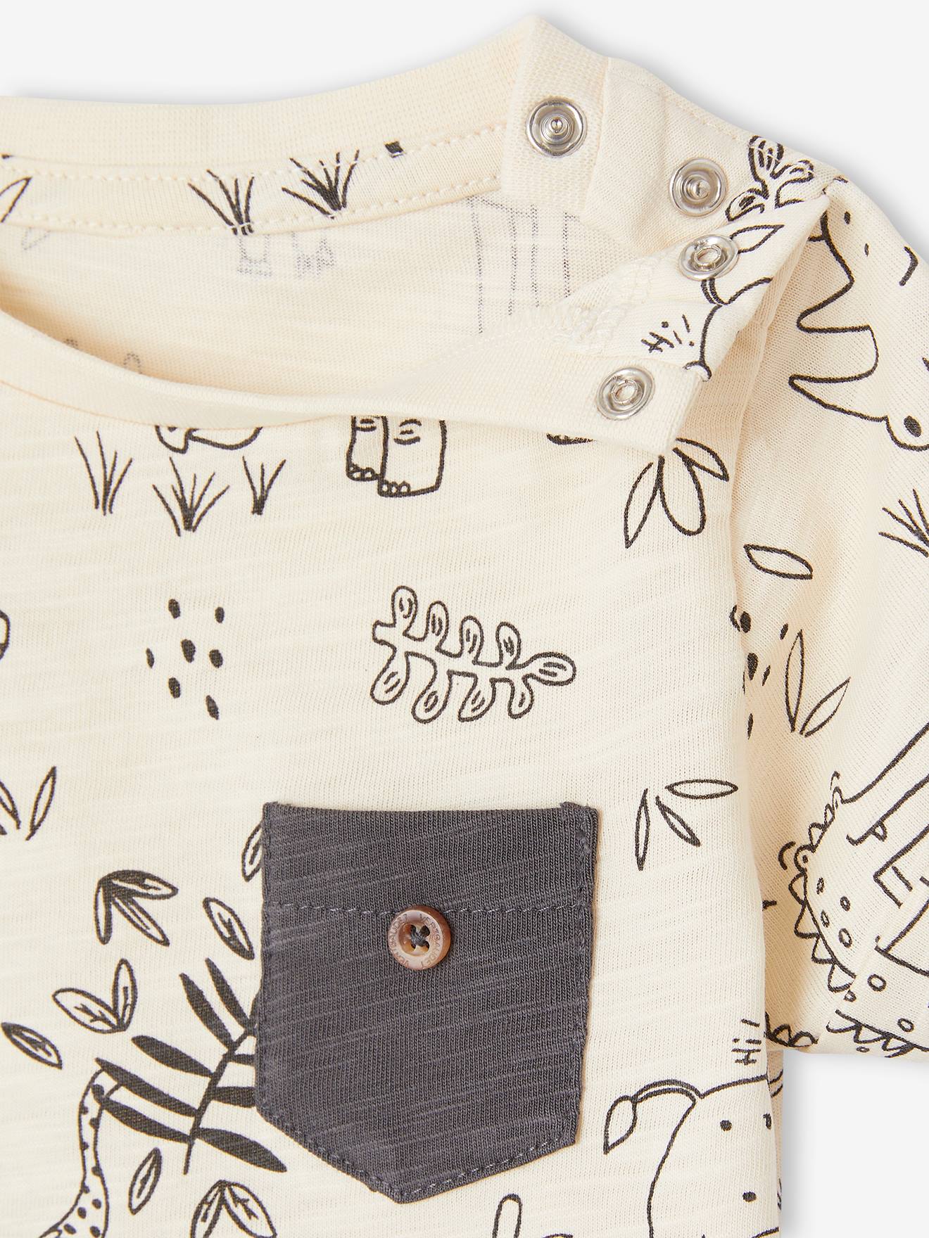 Vertbaudet Baby T-Shirt mit Dschungelprint Oeko-Tex - blau