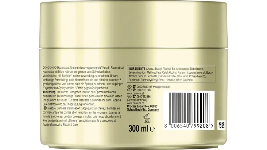 Pantene PRO-V Haarmaske Repair & Care Keratin Reconstruct 300 ml