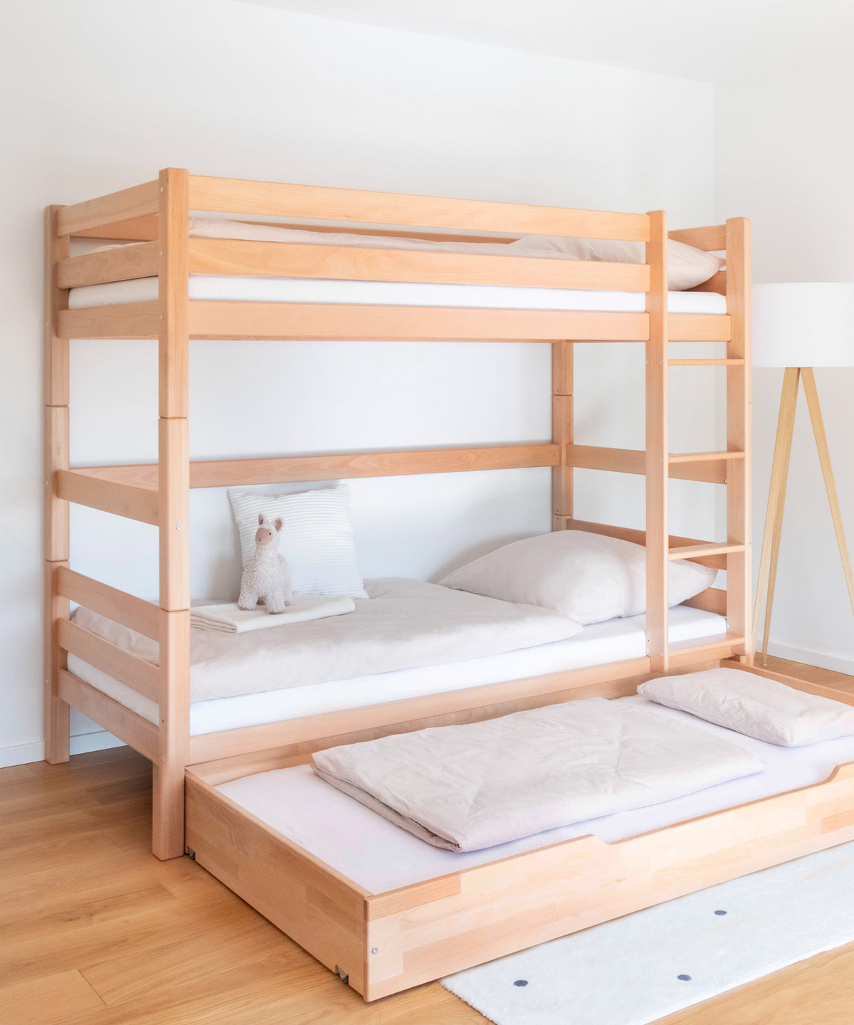 Etagenbett Buche Hoch Transparent lackiert