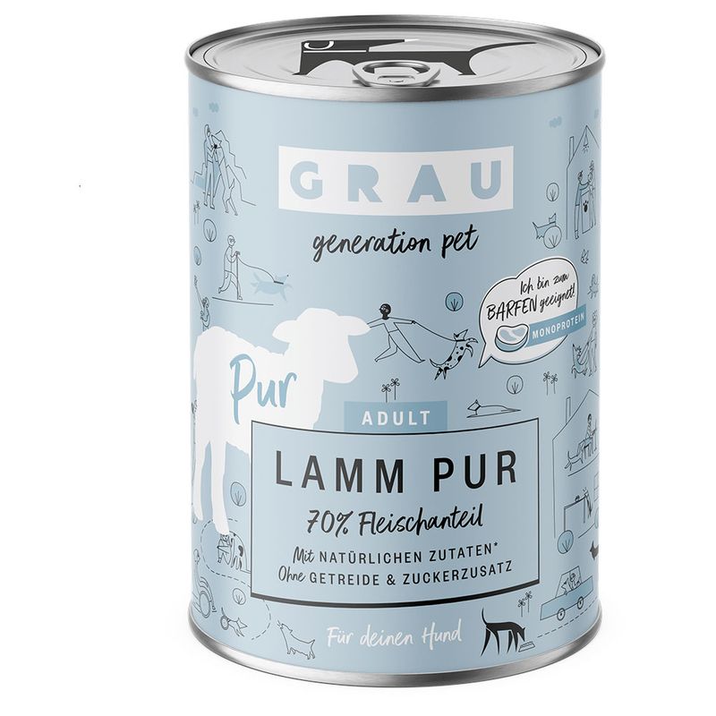 Sparpaket GRAU Hundefutter 24 x 400 g