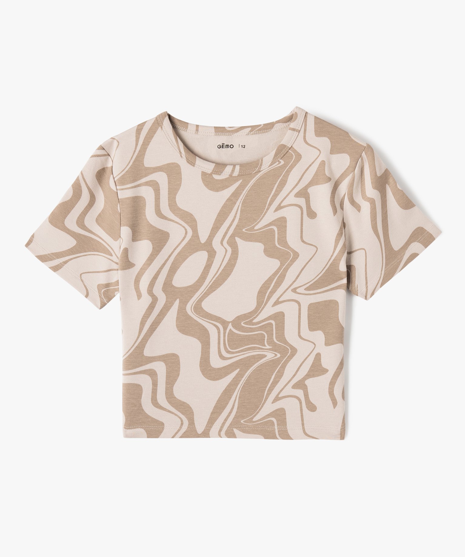 Tee-shirt court imprimé à manches courtes fille imprime | GEMO