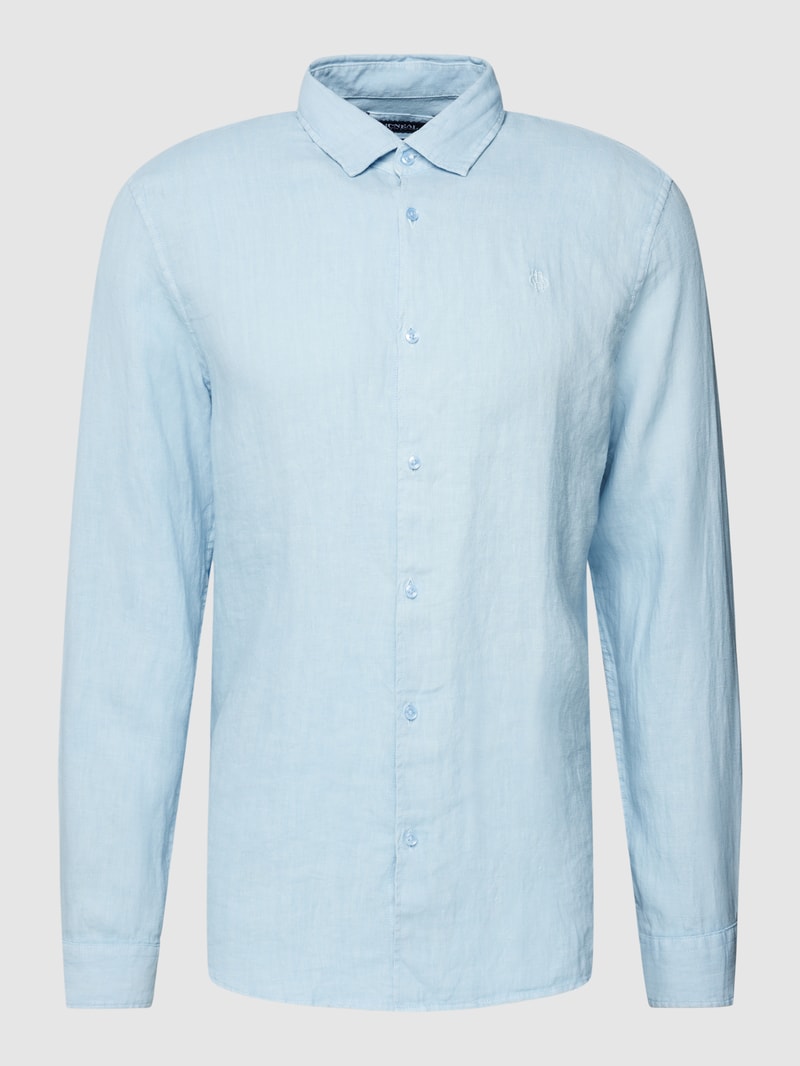 Freizeithemd mit Label-Stitching in bleu