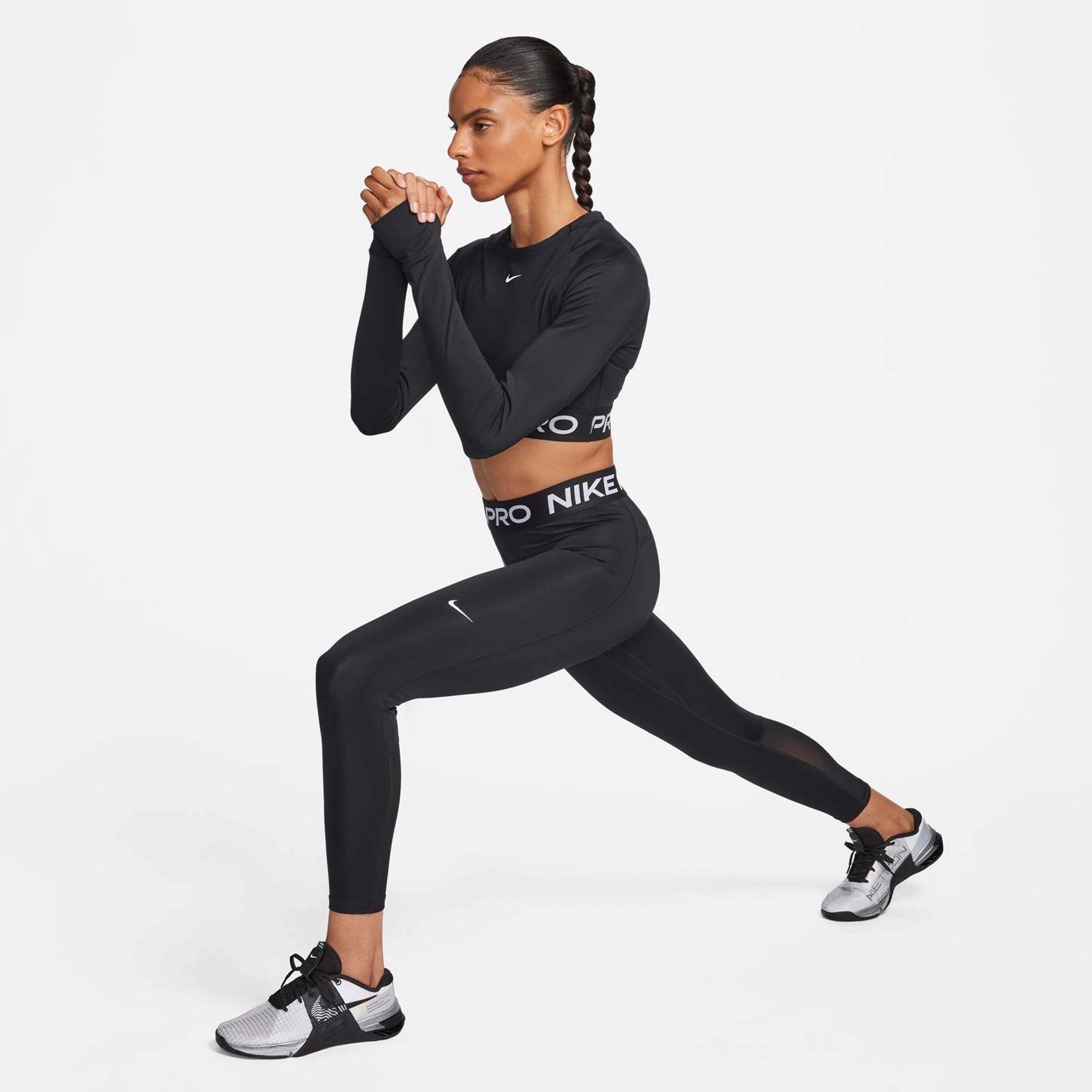 Pro Dri-Fit 365 Crop Longsleeve Damen - Schwarz