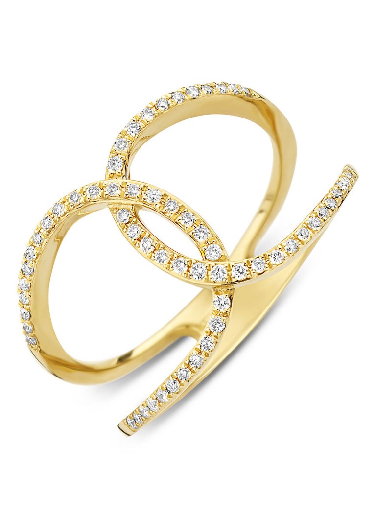 Diamond Point  Geelgouden ring 0.19 ct diamant Like a star