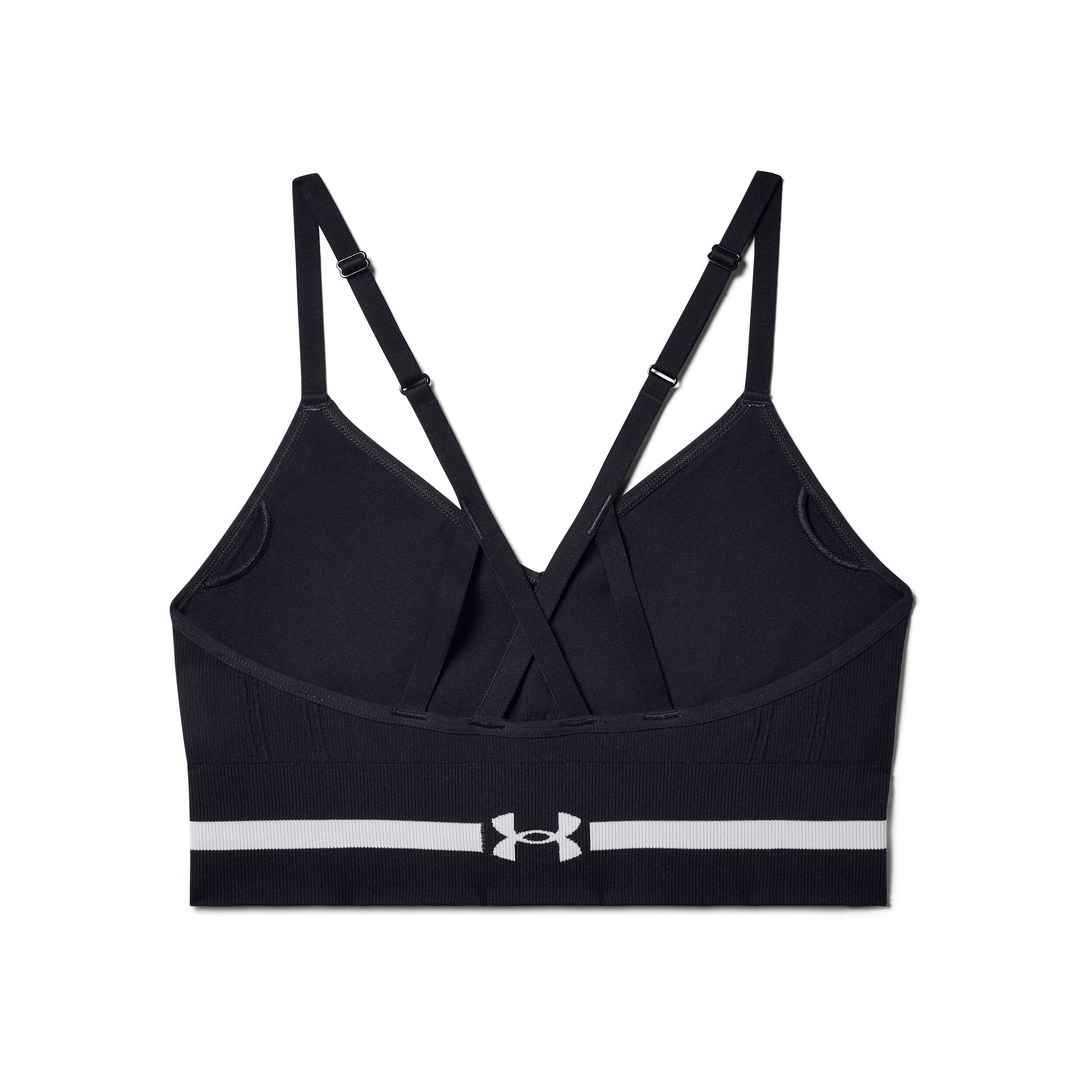 Seamless Low Long Sport-BH Damen - Schwarz, Hellgrau