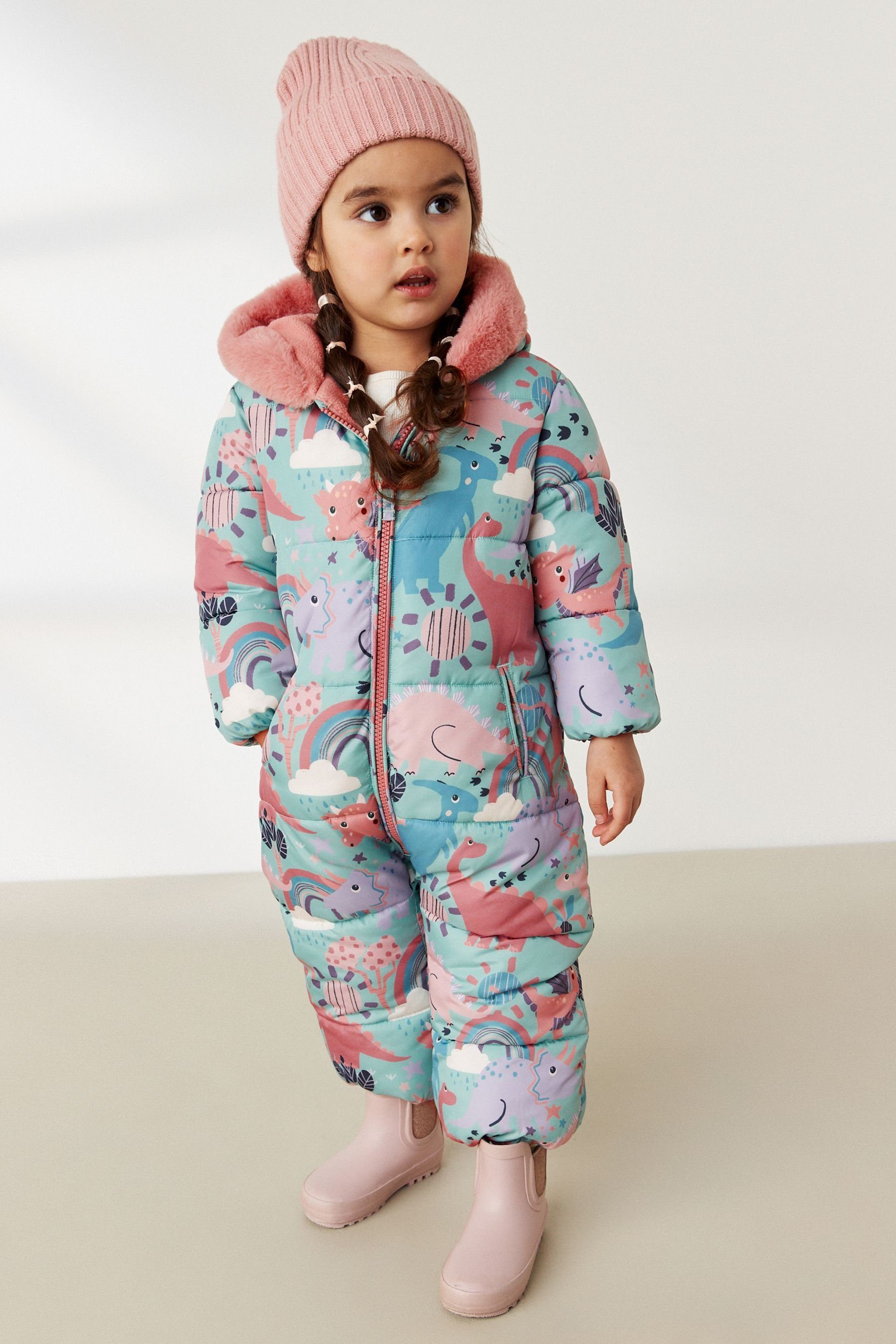 Next Schneeoverall Wasserabweisender Schneeanzug mit 3D-Dinosaurier (1-tlg)