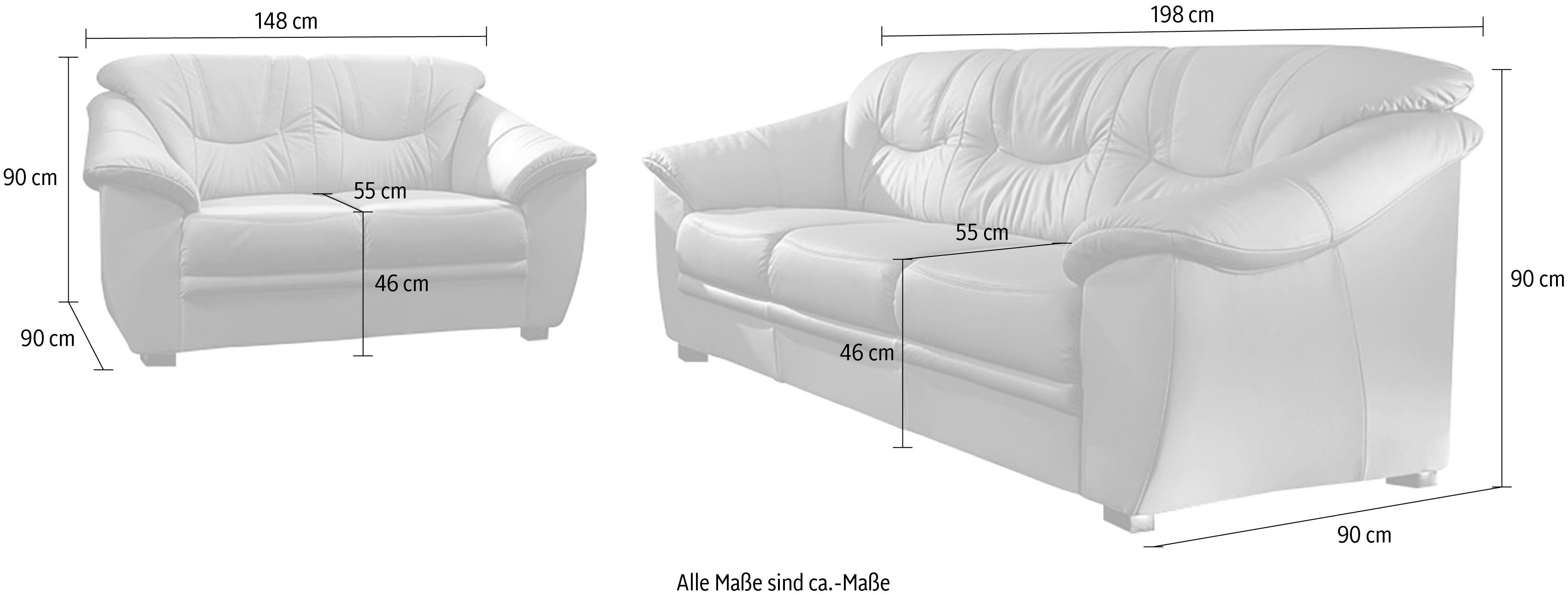 sit&more Polstergarnitur Savona, (2-tlg), bestehend aus je einem 2- und 3-Sitzer, inklusive Federkern