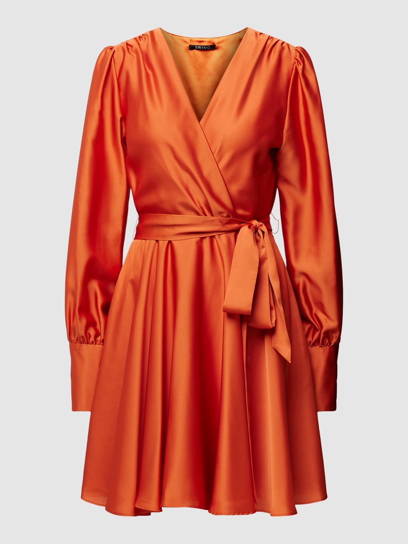 Cocktailkleid in Wickel-Optik in orange