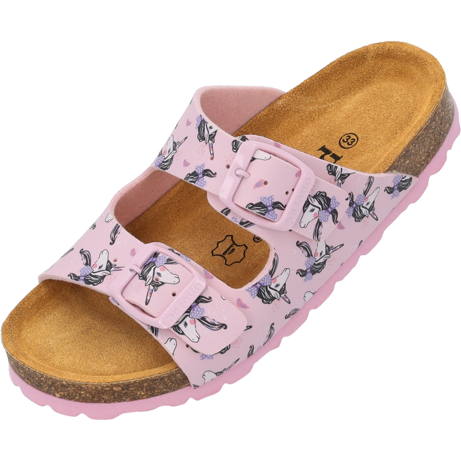 Palado Kids Korfu G Print, Pantoletten, Kinder, Rosa Unicorn