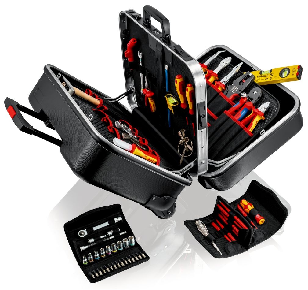 Knipex 00 21 41 Įrankių dėklas „BIG Twin Move“ elektros įrankiams, 63 dalys