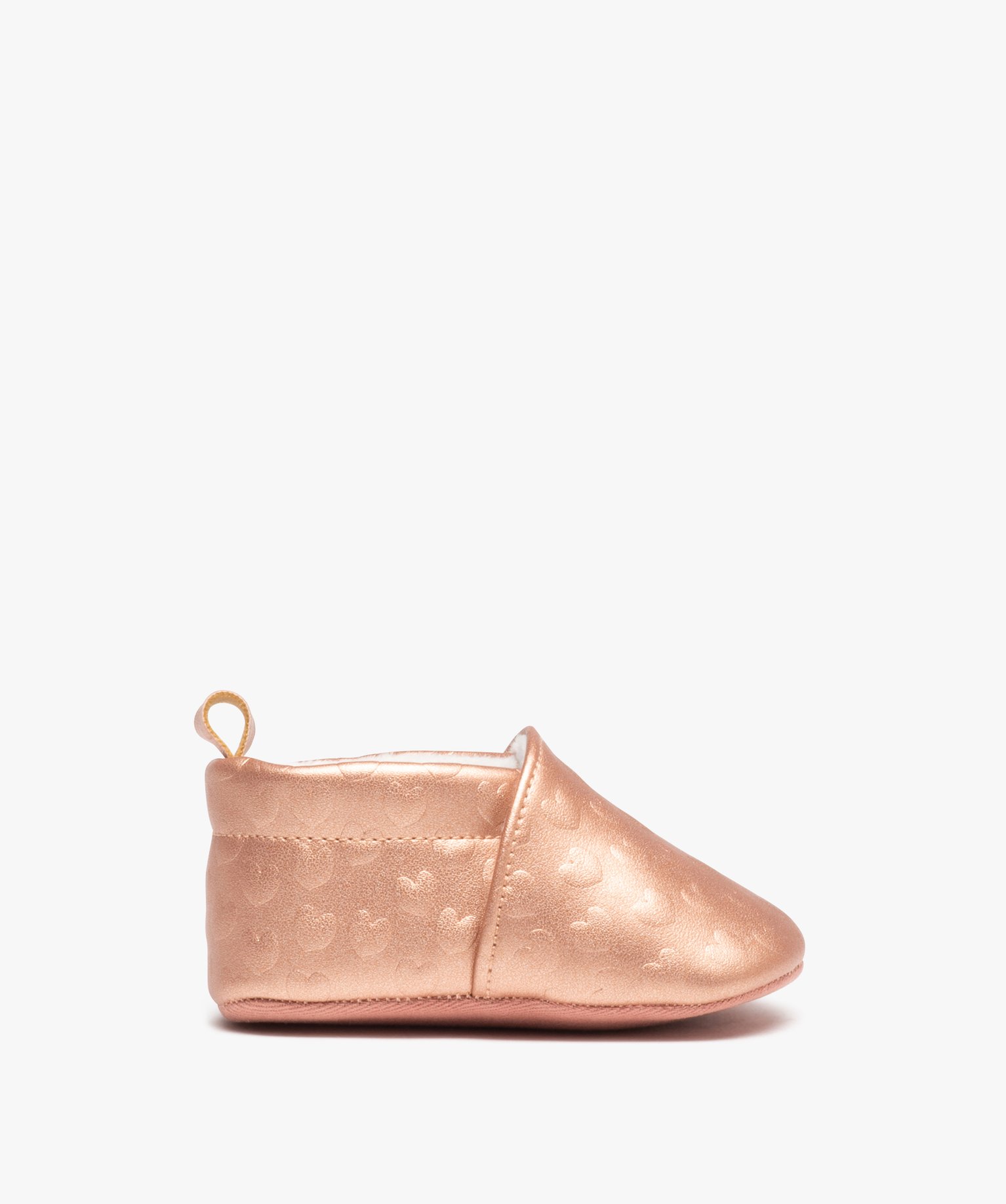 Chaussons de naissance bébé fille irisés à motifs coeurs... rose | GEMO