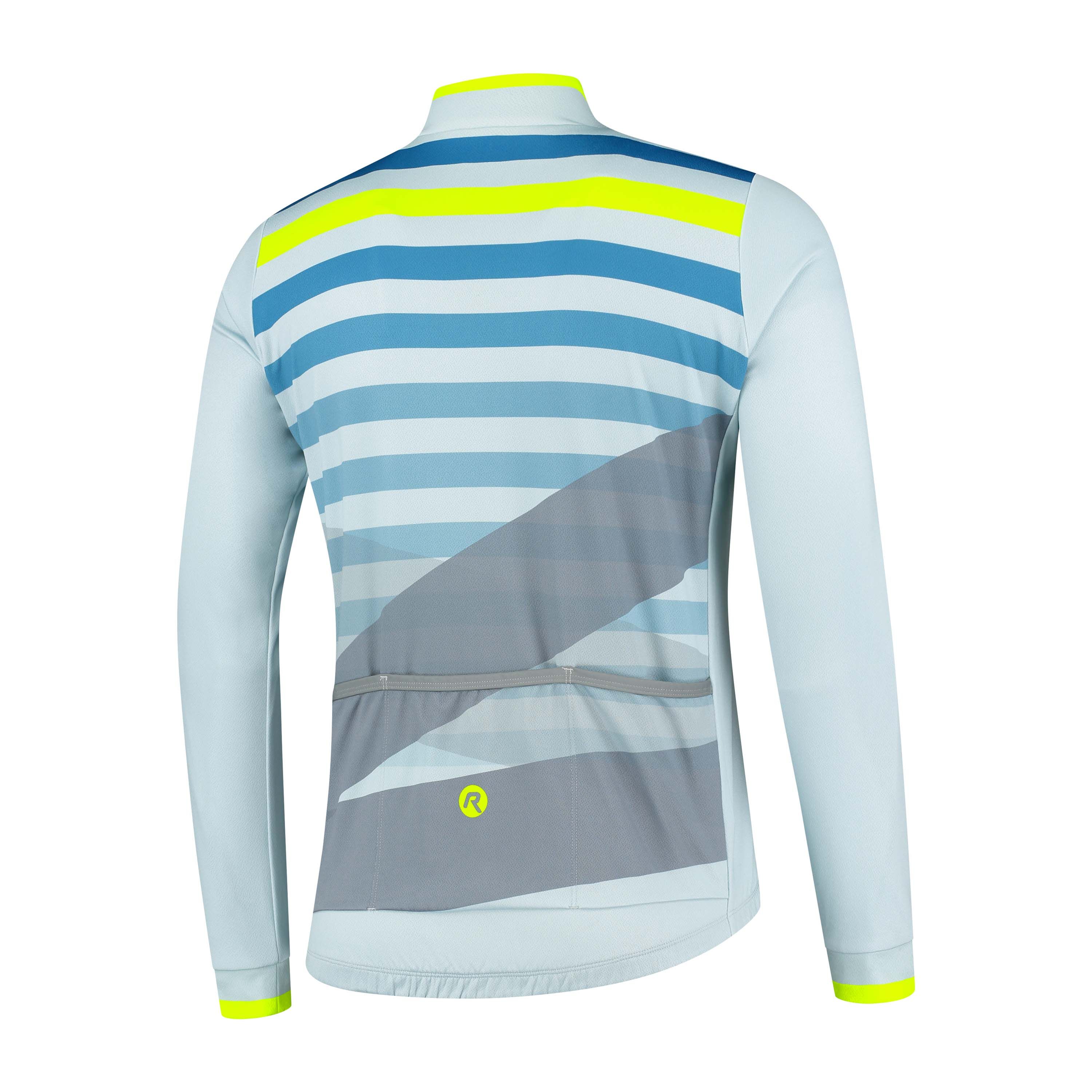 Rogelli Stripe Grau/Grün Herren Radtrikot Langarm