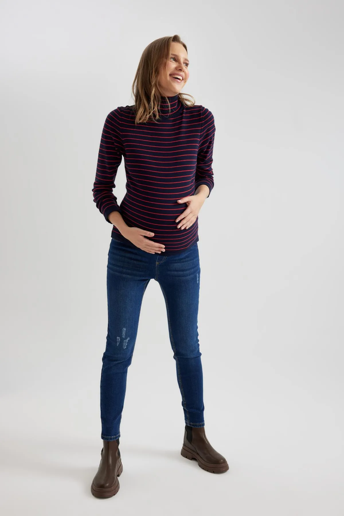 DeFacto  Skinny Fit, extra enge Passform, normale Taille, extra schmales Bein, Umstands-Jeanshose