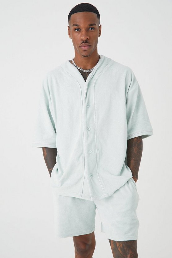 Oversize Premium Frottee Baseball Shorts-Set