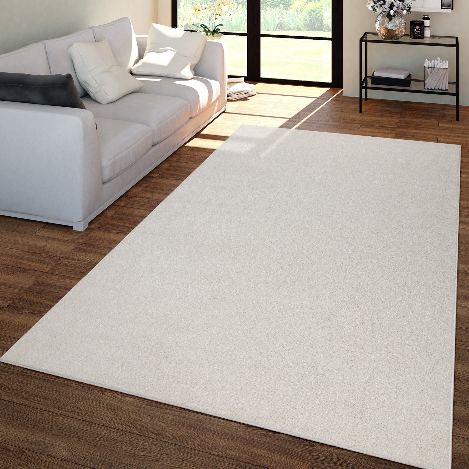 Teppich Wohnzimmer Teppich Kurflor Unifarbendes Design Modern Und Zeitlos, TT Home, rechteckig, Höhe: 4 mm