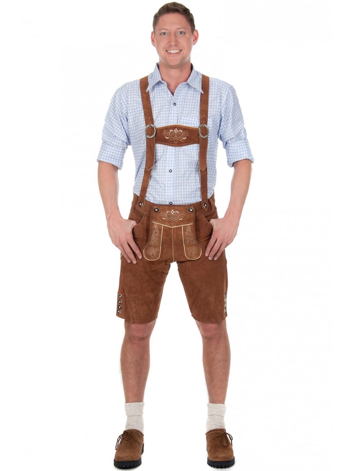 Edelnice Lederhose in kastanienbraun günstig kaufen