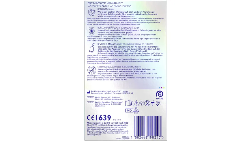 Durex Kondome Hautnah Extra Feucht