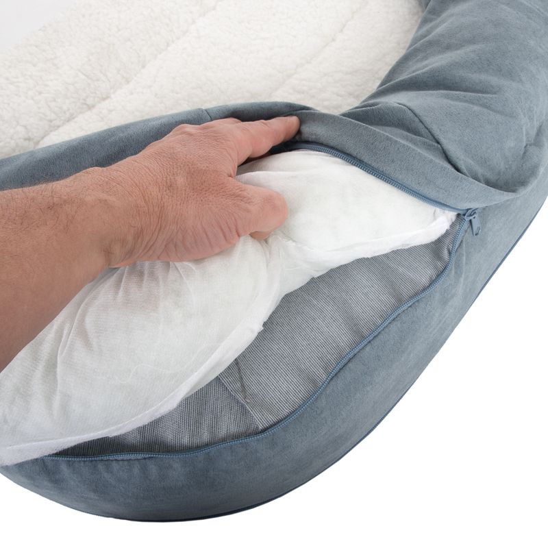 Hundebett Memory oval - grau-blau zu TOP-Preisen