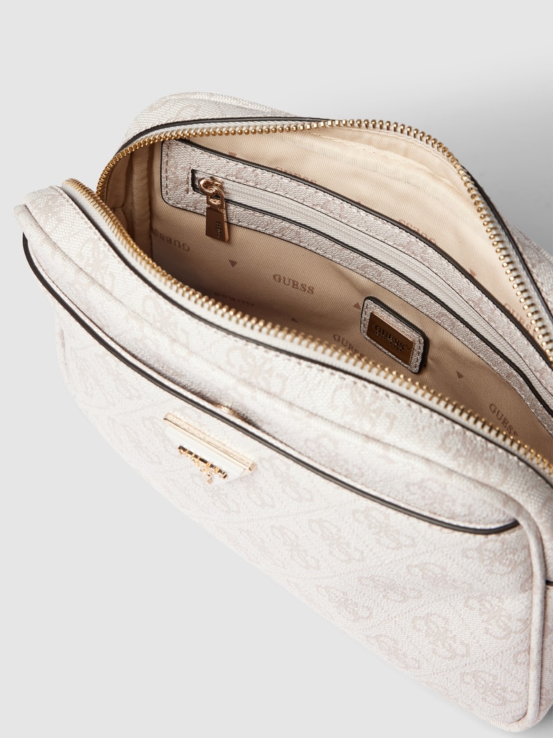 Camera Bag mit Allover-Logo Modell 'MERIDIAN' in hellrosa