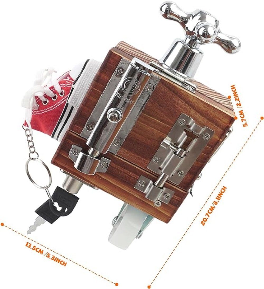 LBLA Lernspielzeug Busy Activity Cube Motorikwürfel Montessori Spielzeug, Aktivitätswürfel Spielzeug Fidget Cube Stresswürfel für Kinder