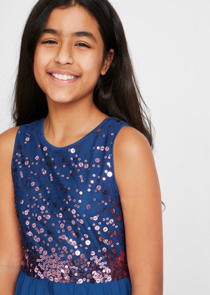 Festliches Mädchen Kleid mit Tüll-Schleppe