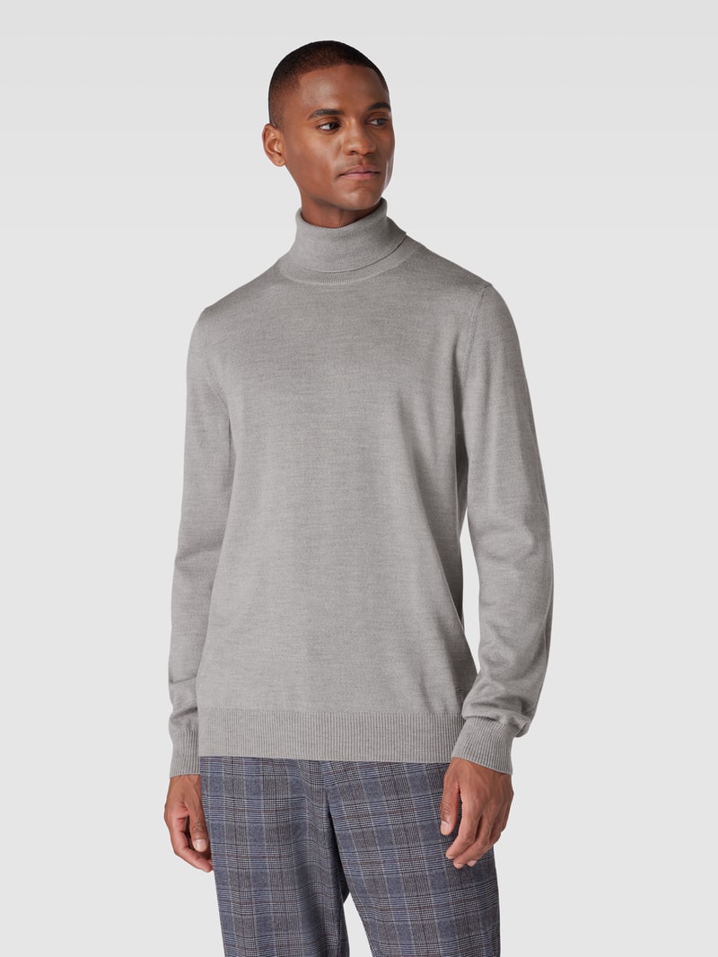 Rollkragenpullover aus Schurwolle Modell 'Donte' in beige