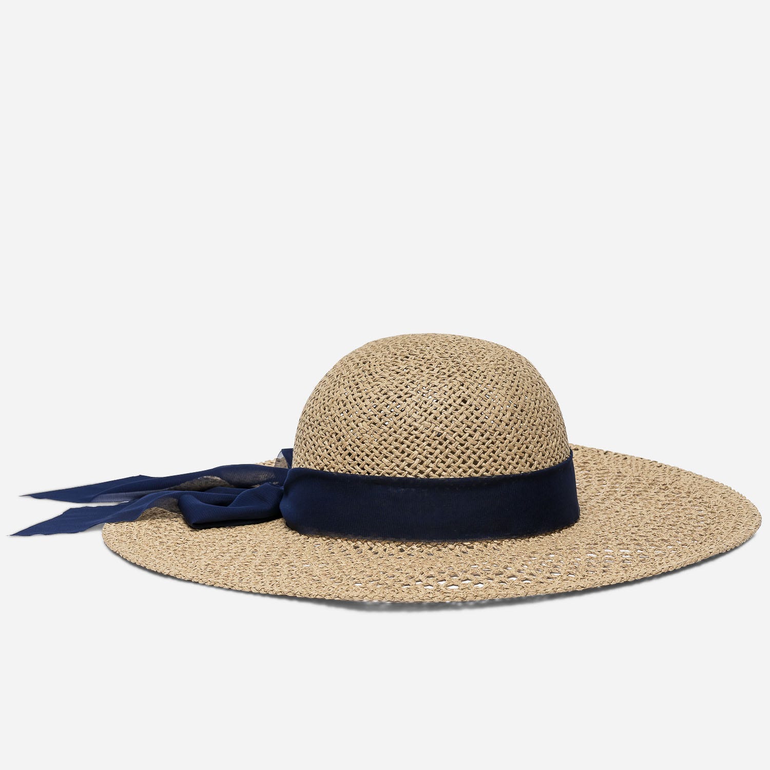 Capeline beige effet raphia ajouré