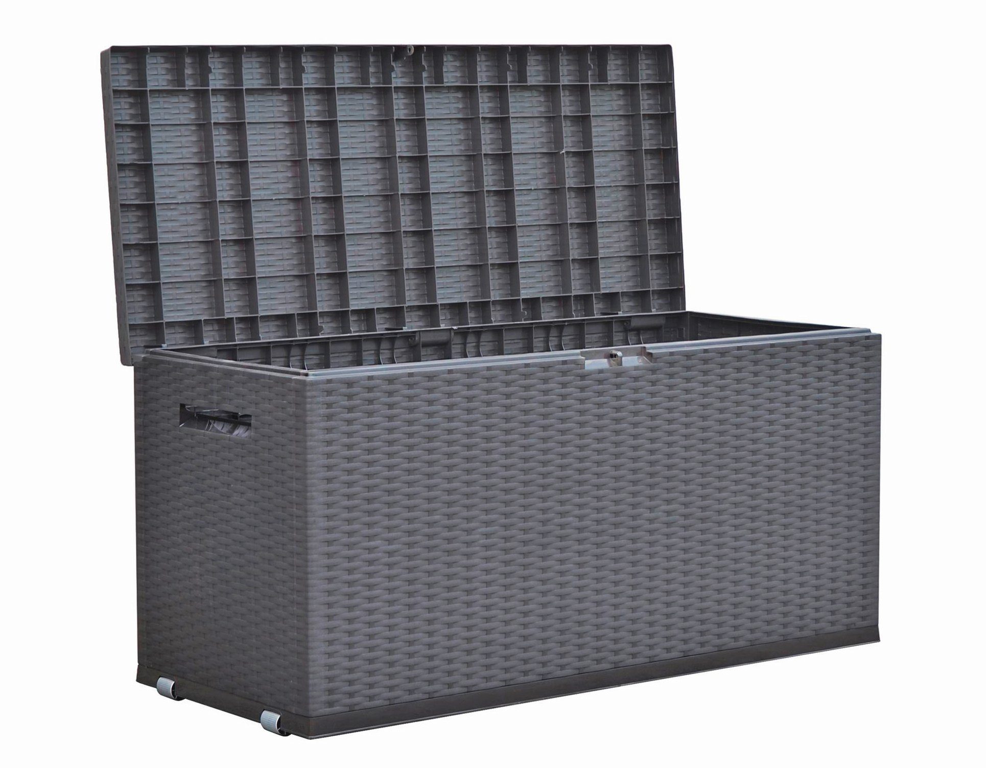 dynamic24 Auflagenbox, Auflagenbox Rattan Optik 120cm