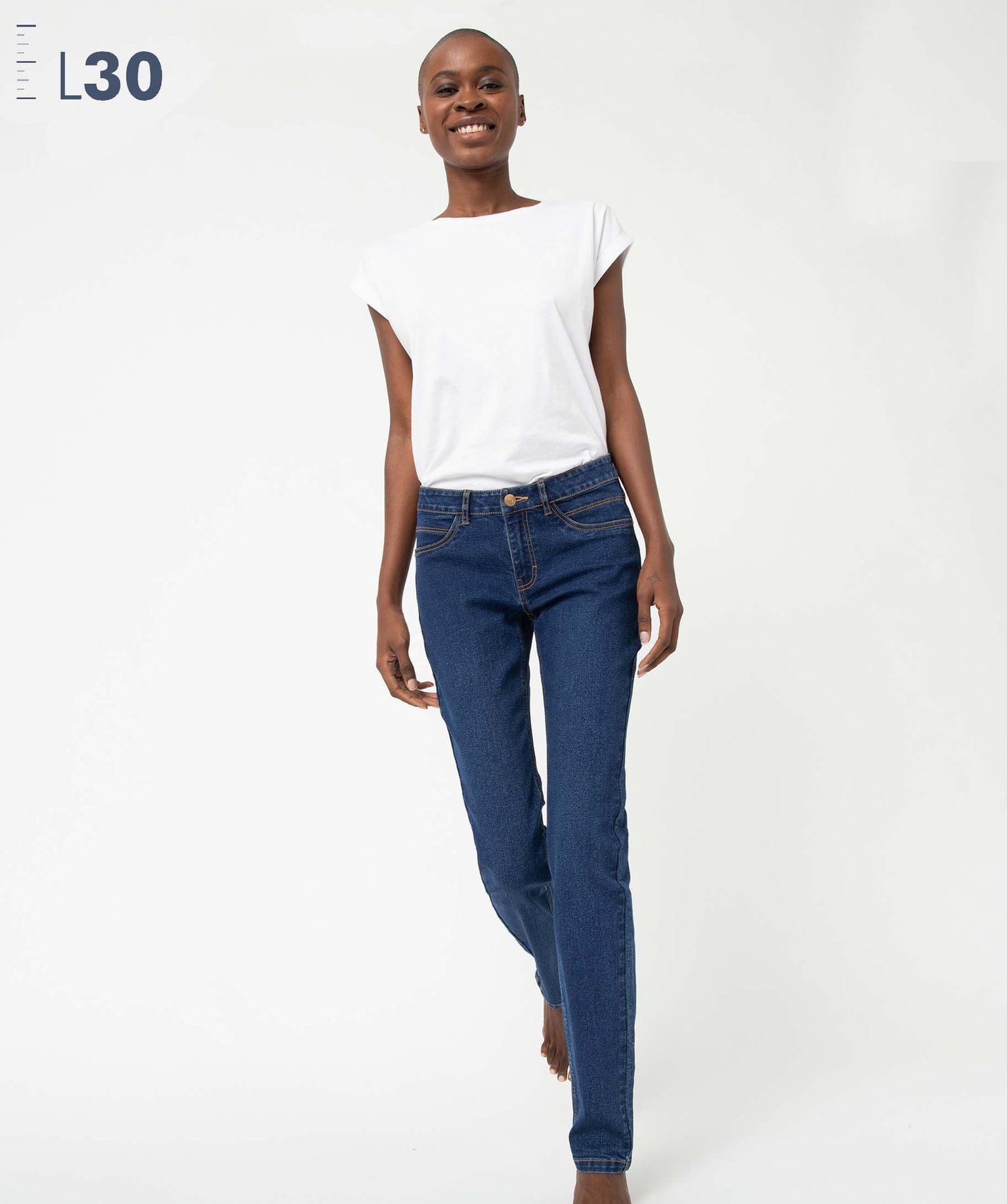 Jean femme coupe Regular stretch - L30 brut | GEMO