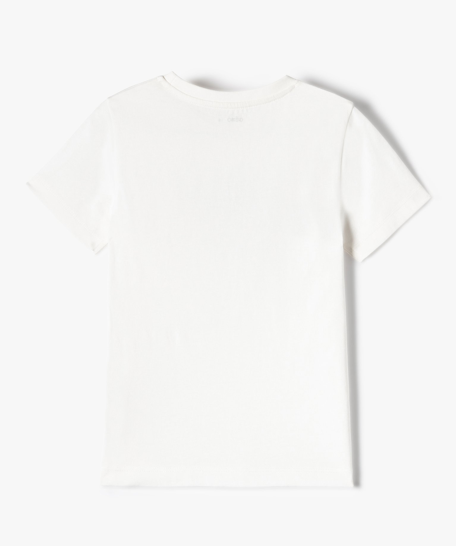 Tee-shirt fille à manches courtes avec inscription pailletée ecru | GEMO