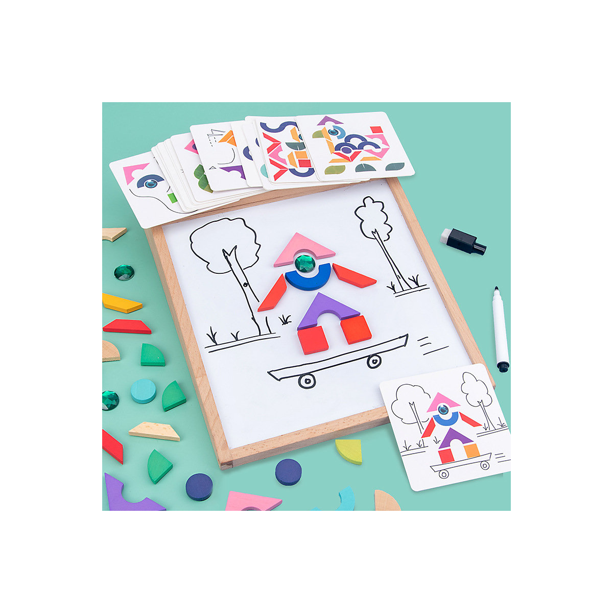 Lernspielzeug für Kinder magnetische Puzzlebausteine