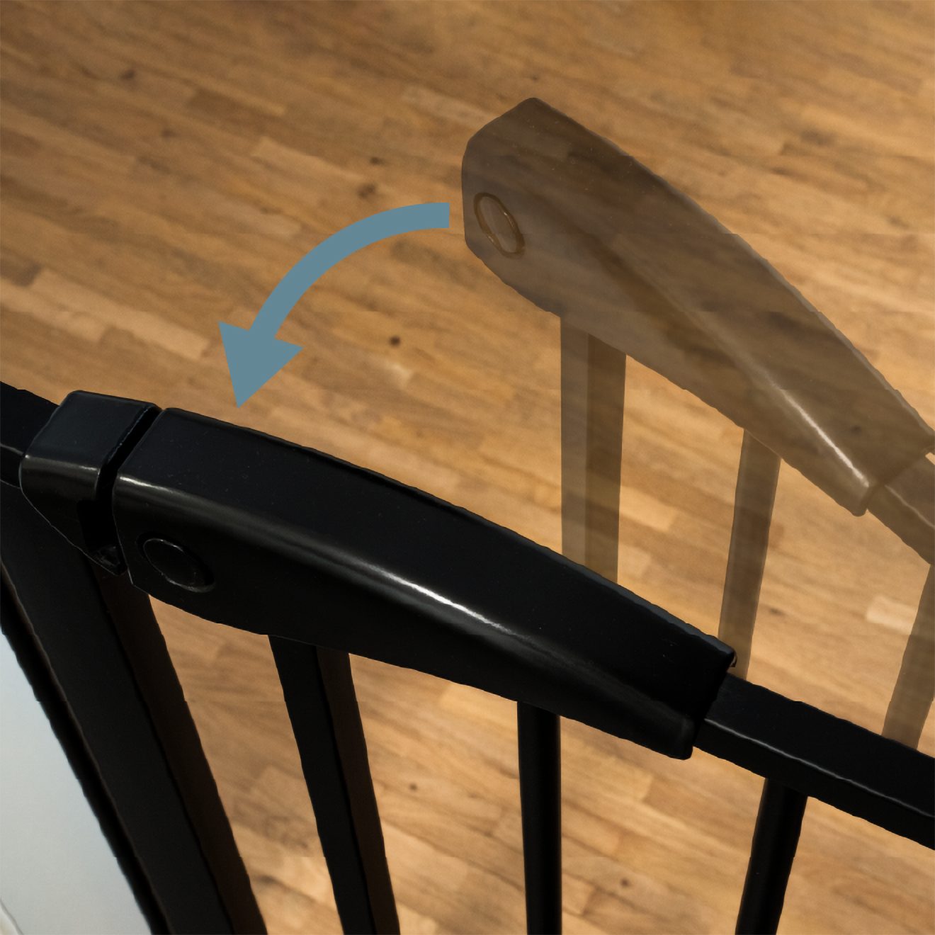 ib style Türschutzgitter Treppengitter Berrin 75-85 cm schwarz, Treppenschutzgitter - Sicherheitsgitter - kein Bohren - 90° Stopp