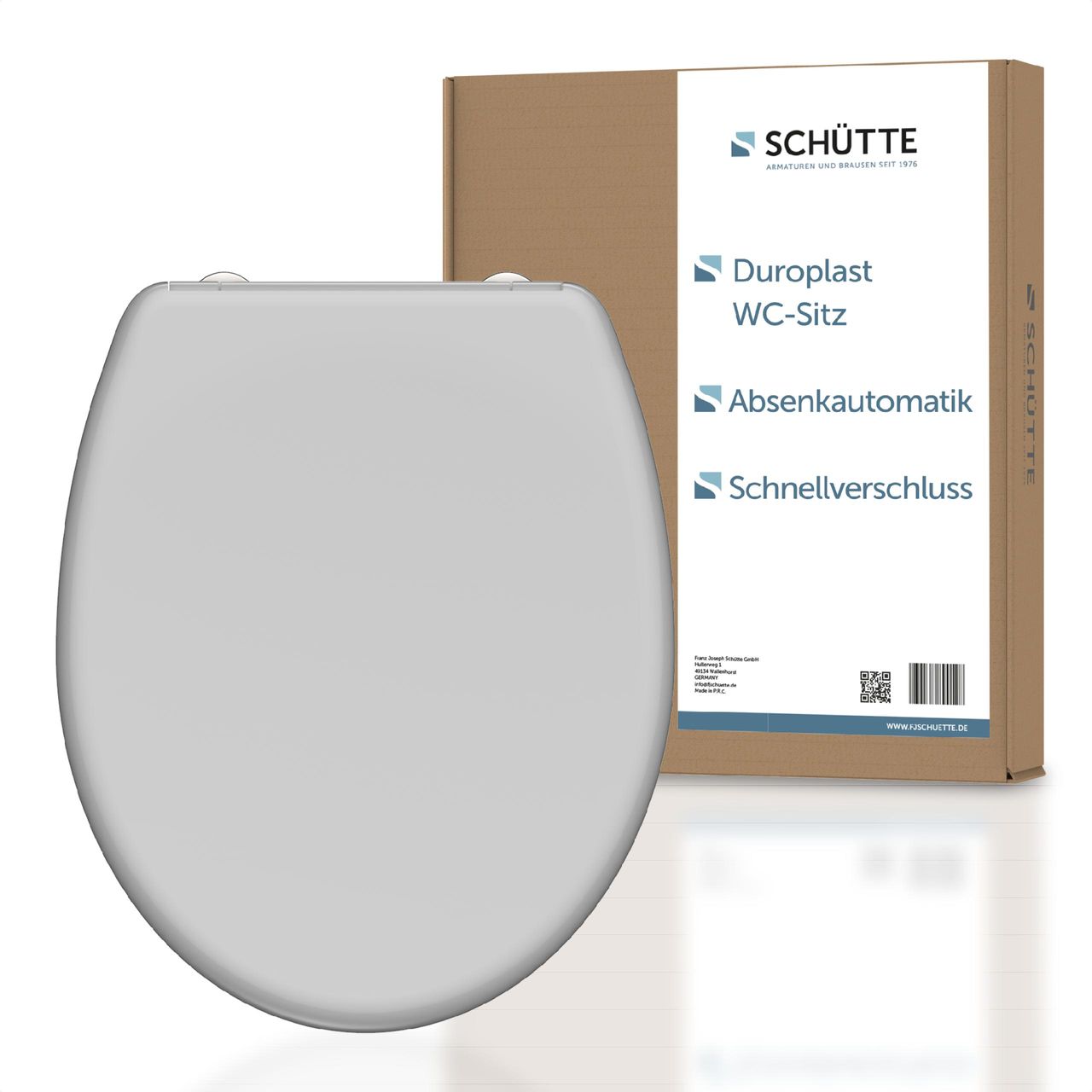 Schütte Duroplast WC Sitz GREY mit Absenkautomatik und Schnellverschluss