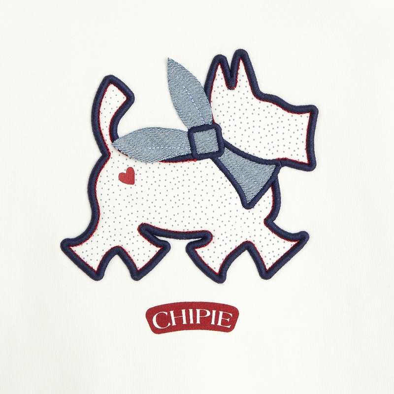 Sweat scottish brodé blanc Chipie fille
