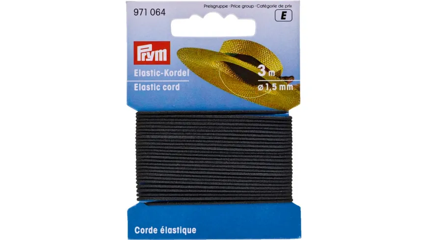 Prym Elastic-Kordel 1,5 mm schwarz 3 m