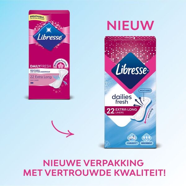 Libresse Dailies Fresh & Protect Extra Long -pikkuhousunsuojat 22 kpl