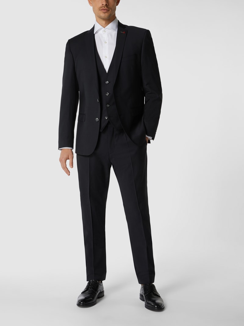 Slim Fit 2-Knopf-Sakko aus Schurwollmischung in schwarz