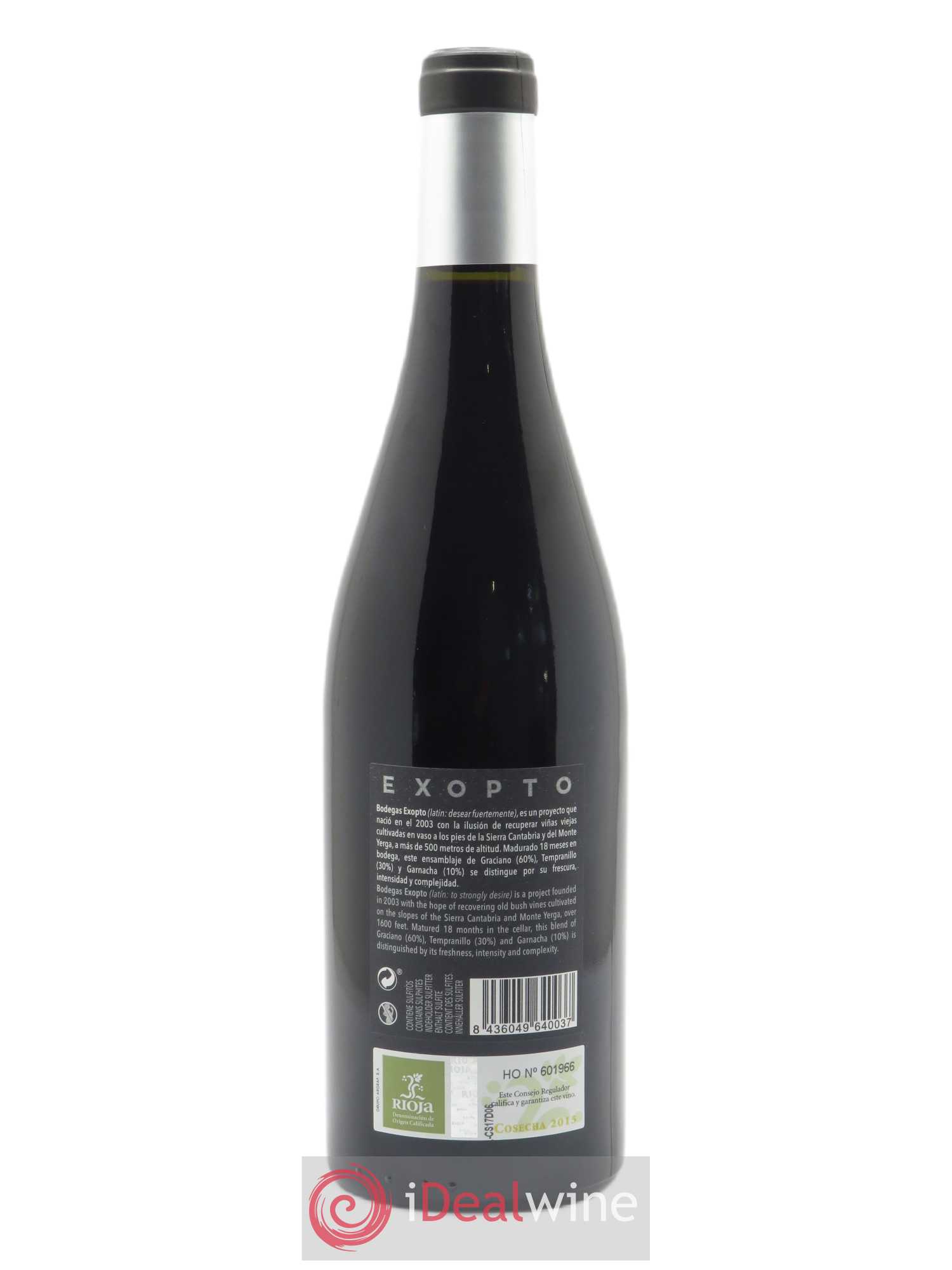 Rioja DOCa Exopto  2015 - Lot de 1 Bouteille