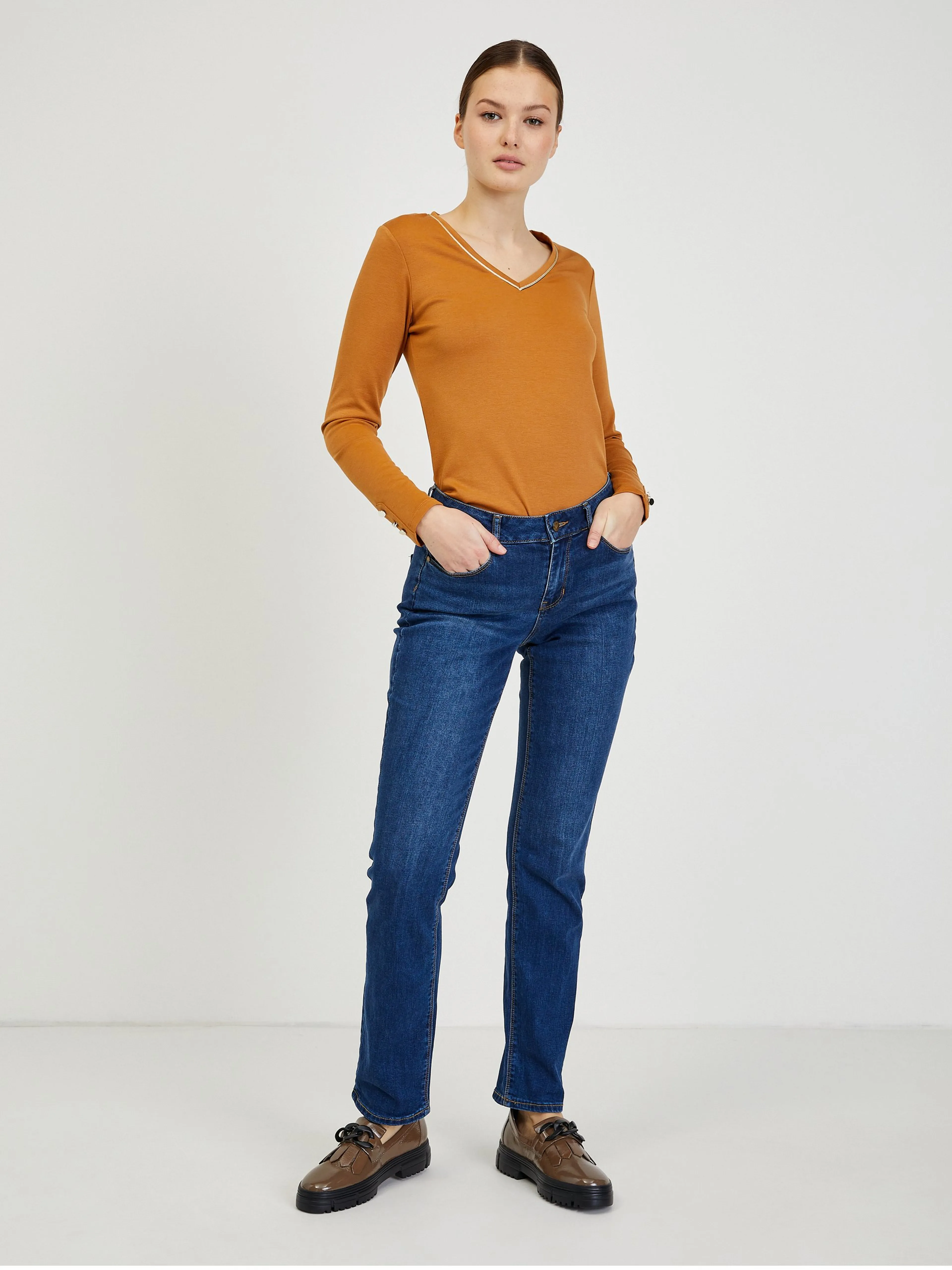 Dunkelblaue Damenjeans Straight Fit ORSAY