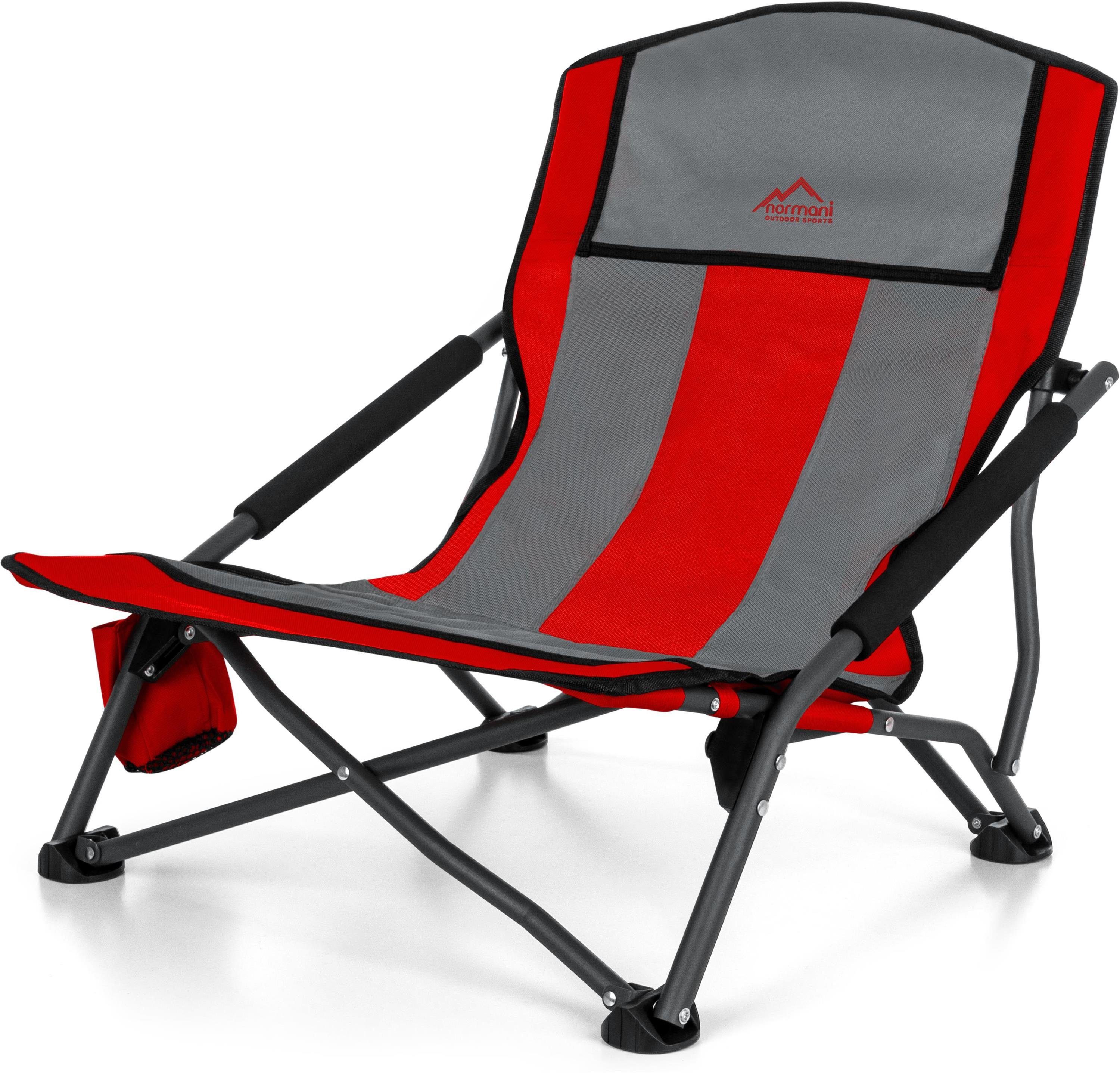 normani Campingstuhl Strandstuhl Wasaga Beach, Campingstuhl Angelstuhl Faltstuhl mit Getränkehalter - Gartenstuhl bis zu 150 kg