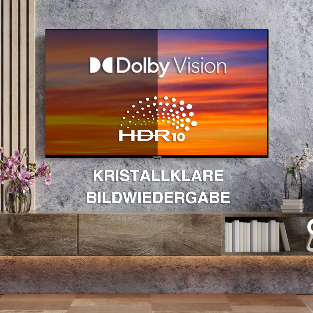 Telefunken TELEFUNKEN D55U750X2CWI Fernseher 55 Zoll Android Smart TV (4K UHD, HDR Dolby Vision, Dolby Atmos)
