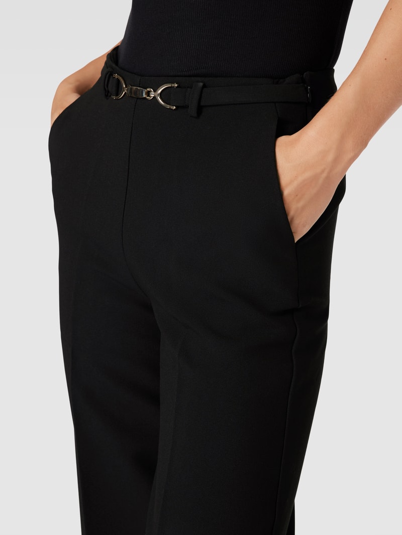 Stoffhose mit Gürtel Modell 'BUCKLE' in schwarz