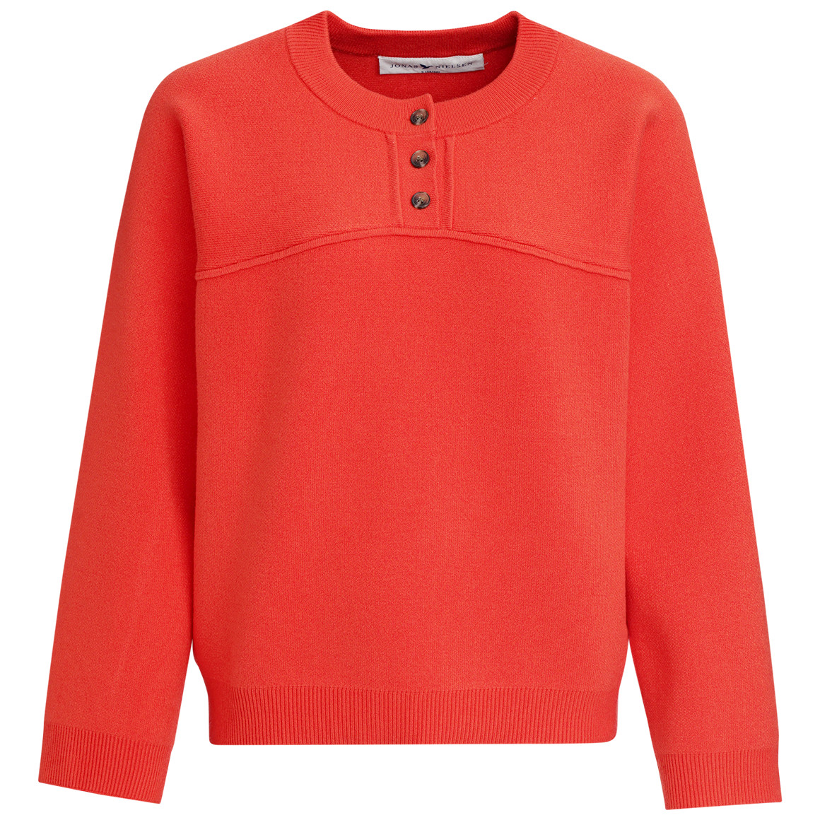 Damen Pullover mit kurzer Knopfleiste