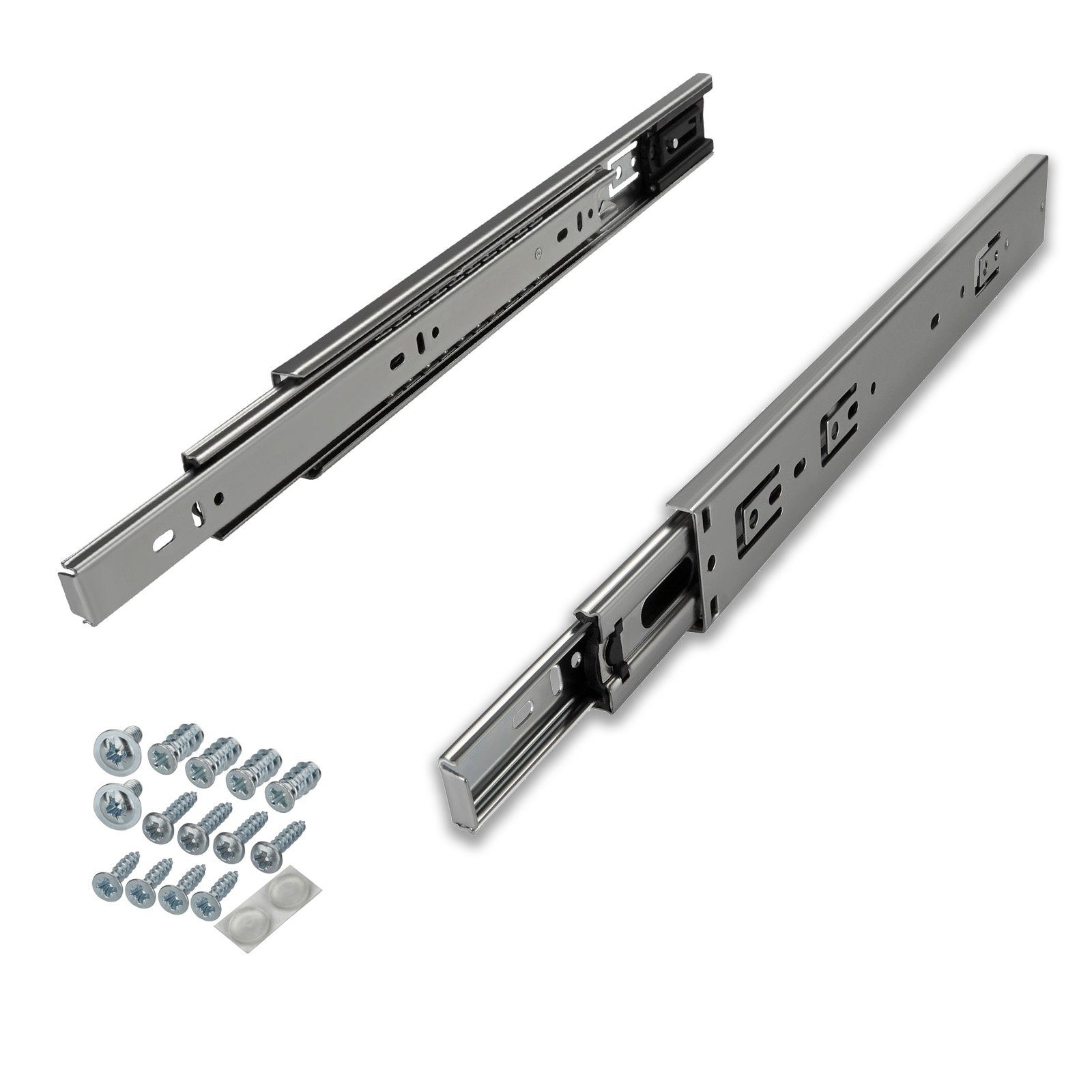 SO-TECH® Auszug Vollauszüge KV1-35-H45-SE-MS Traglast 35 kg, Selbsteinzug, Länge 250 mm, 1 Paar inkl. Schraubenset