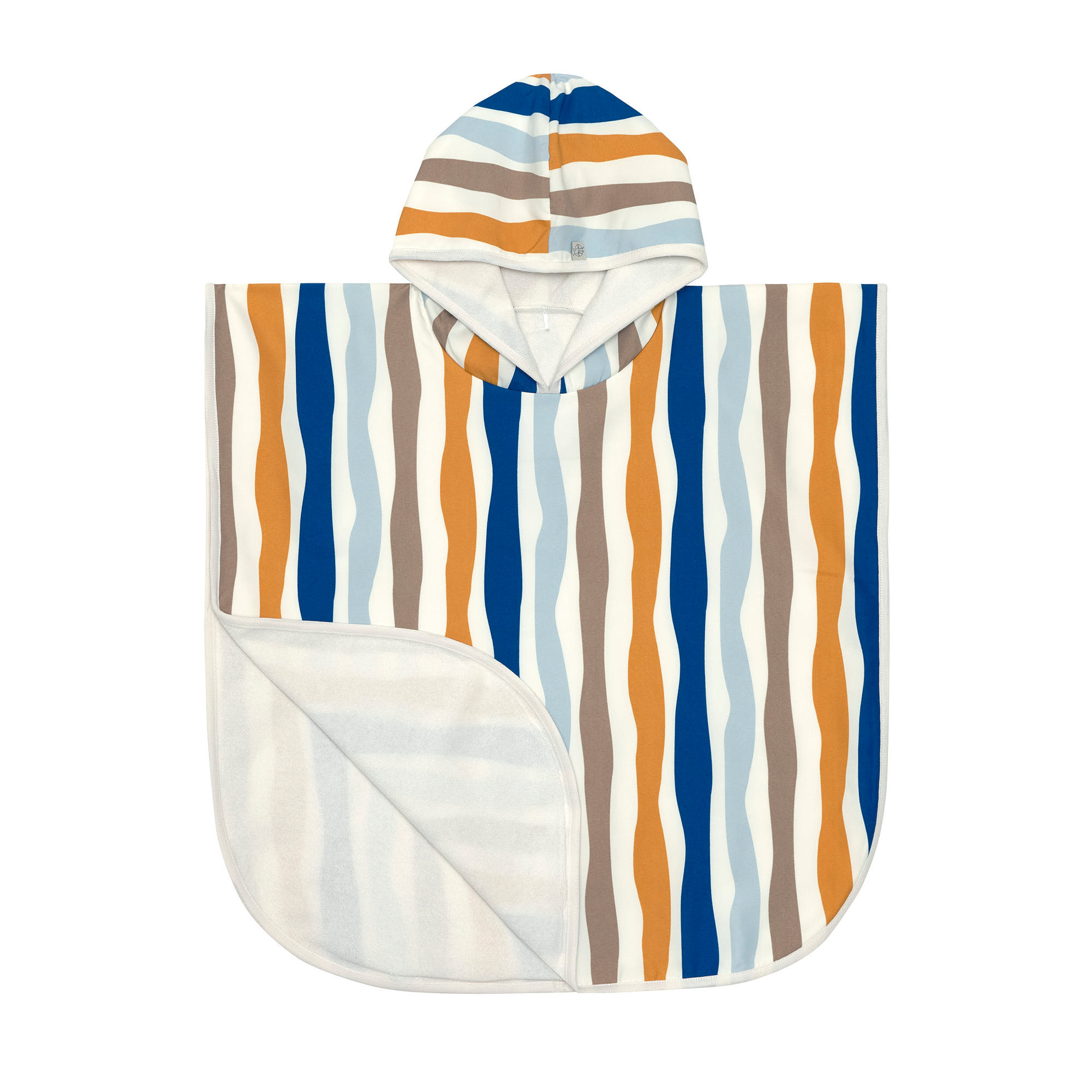 UV Badeponcho Kinder - Wellen, Blau Weiß
