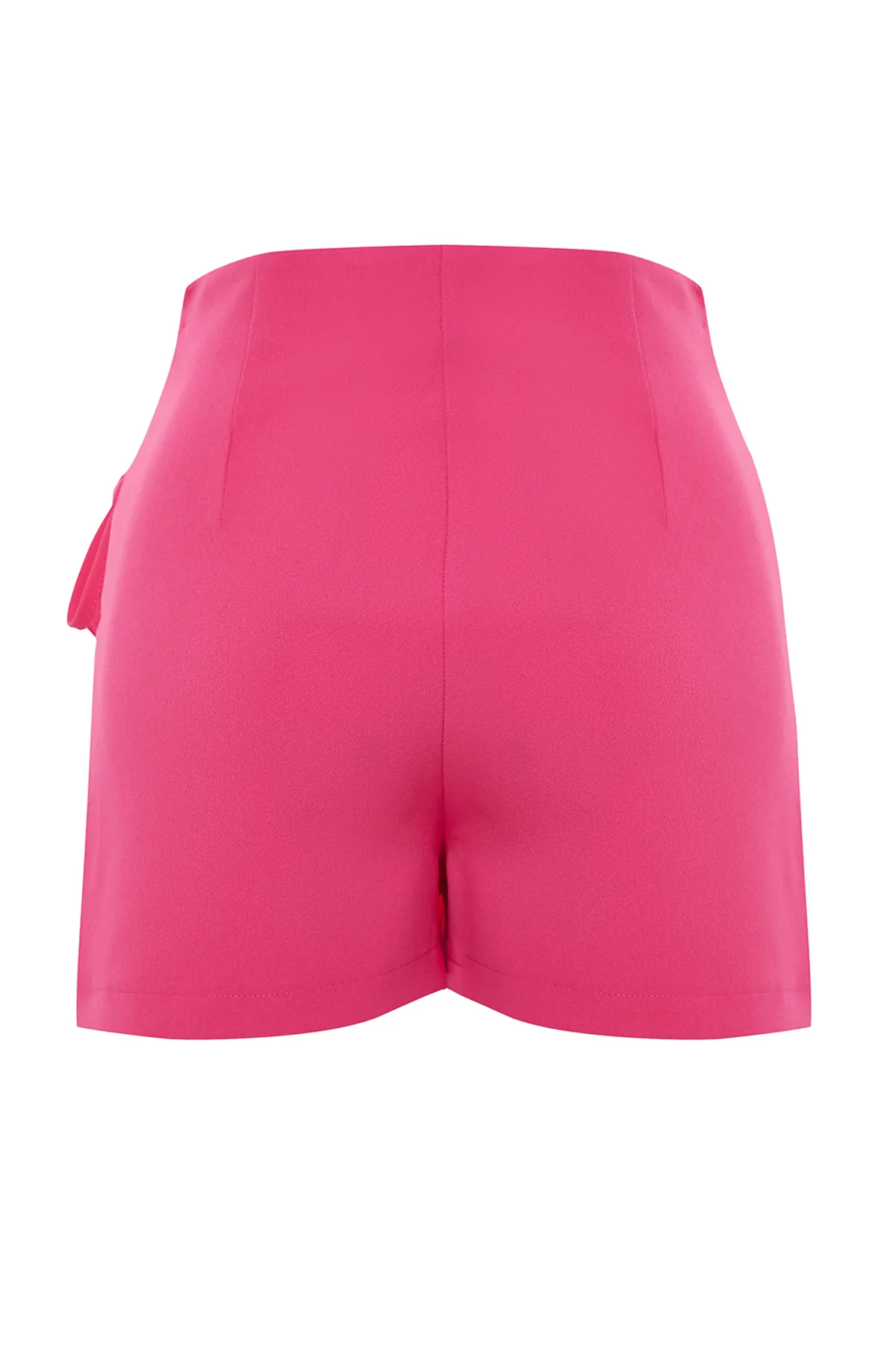 Trendyol Collection  Fuchsiafarbener, gewebter Shortsrock mit Krawatte und Ösendetails TWOAW21SR0038