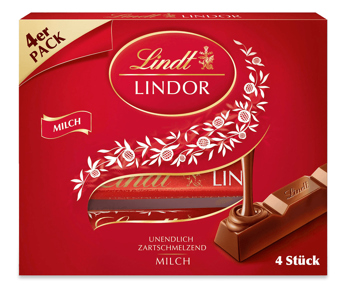 LINDOR Stick Multipack Milch, 4 x 25g